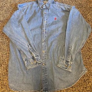 walt disney denim button-up